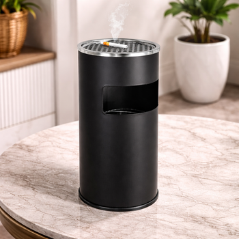 Stainless Steel Ash Bin – Matte Black Executive Waste Solution GL