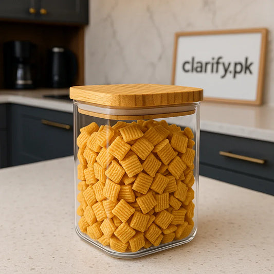 Premium Square Kitchen Storage Jar - Clarify.pk