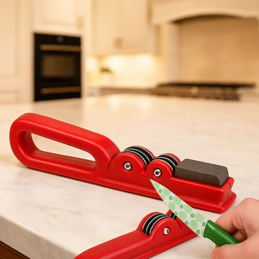 Best Manual Knife Sharpener – 3-Stage, Suction Base - Clarify.pk