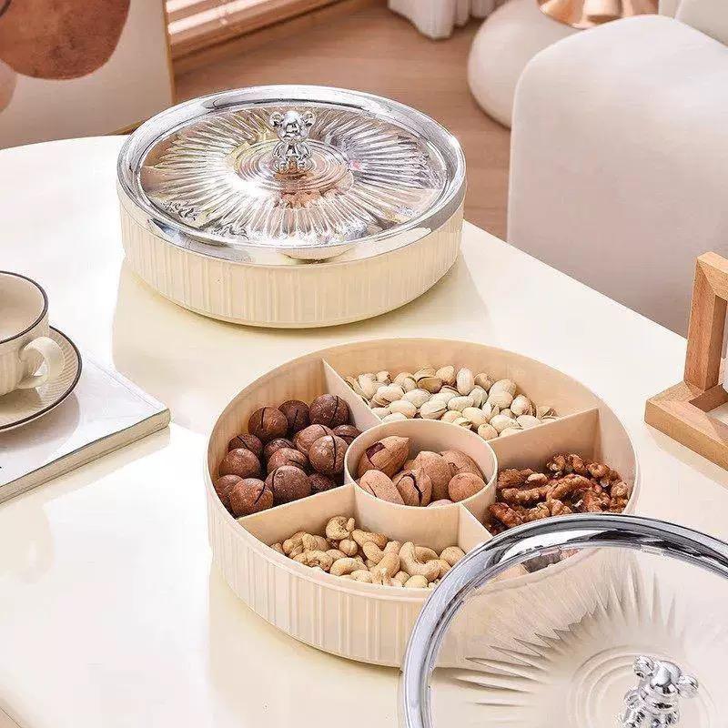 Luxury Dry Fruit Box with Lid – 5 Section Serving Tray