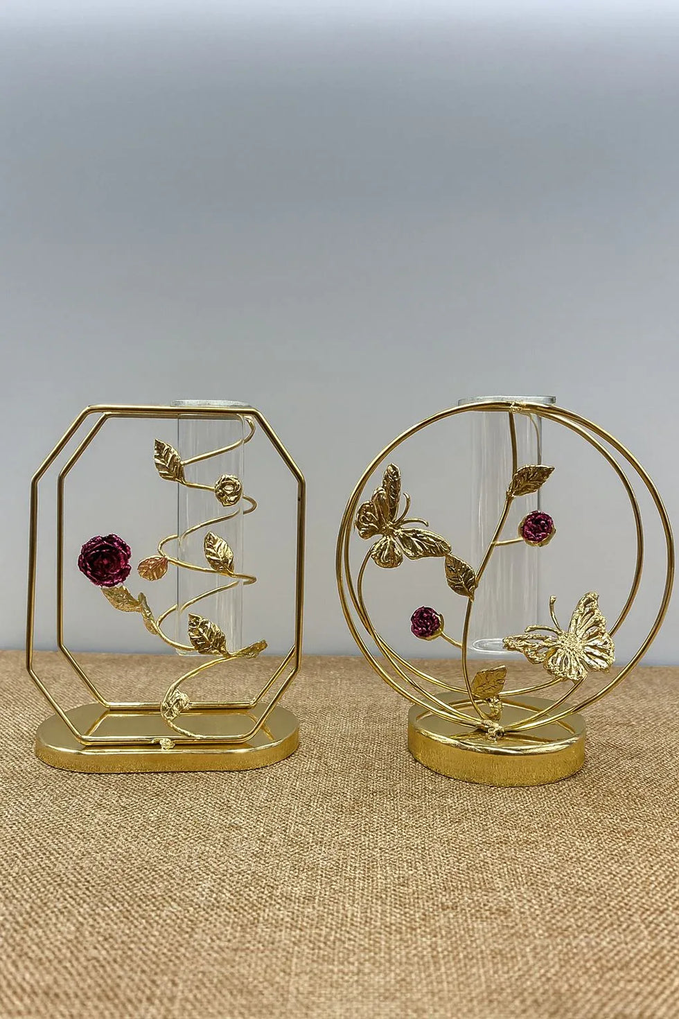 Metal Golden Candle Stand – Elegant Home Décor