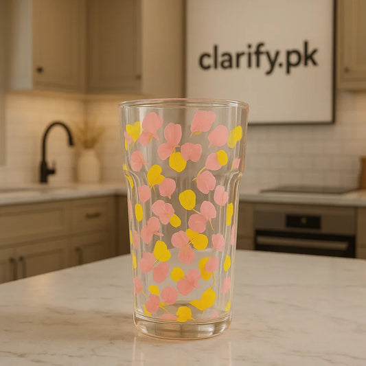 Luxury Flower Glass Cup - Double Layer Insulated Design - Clarify.pk