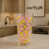 Luxury Flower Glass Cup - Double Layer Insulated Design - Clarify.pk