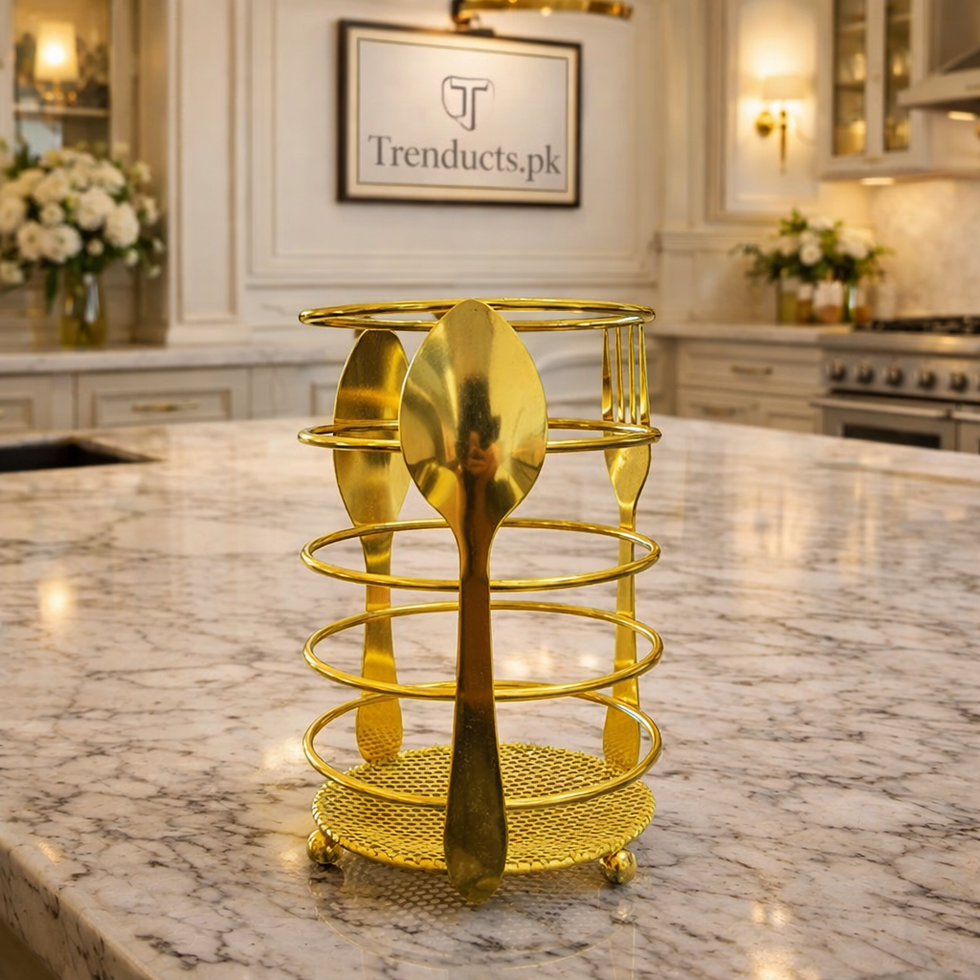 Luxury Golden Cutlery Caddy – Decorative Utensil Organizer