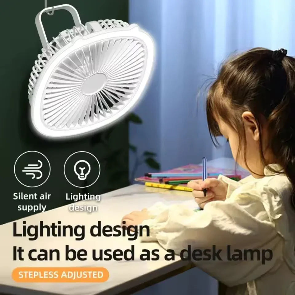 Electric Cooling Fan with Night Light - Desktop Lamp Fan