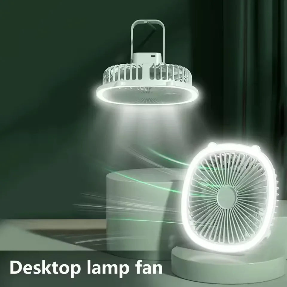 Electric Cooling Fan with Night Light - Desktop Lamp Fan