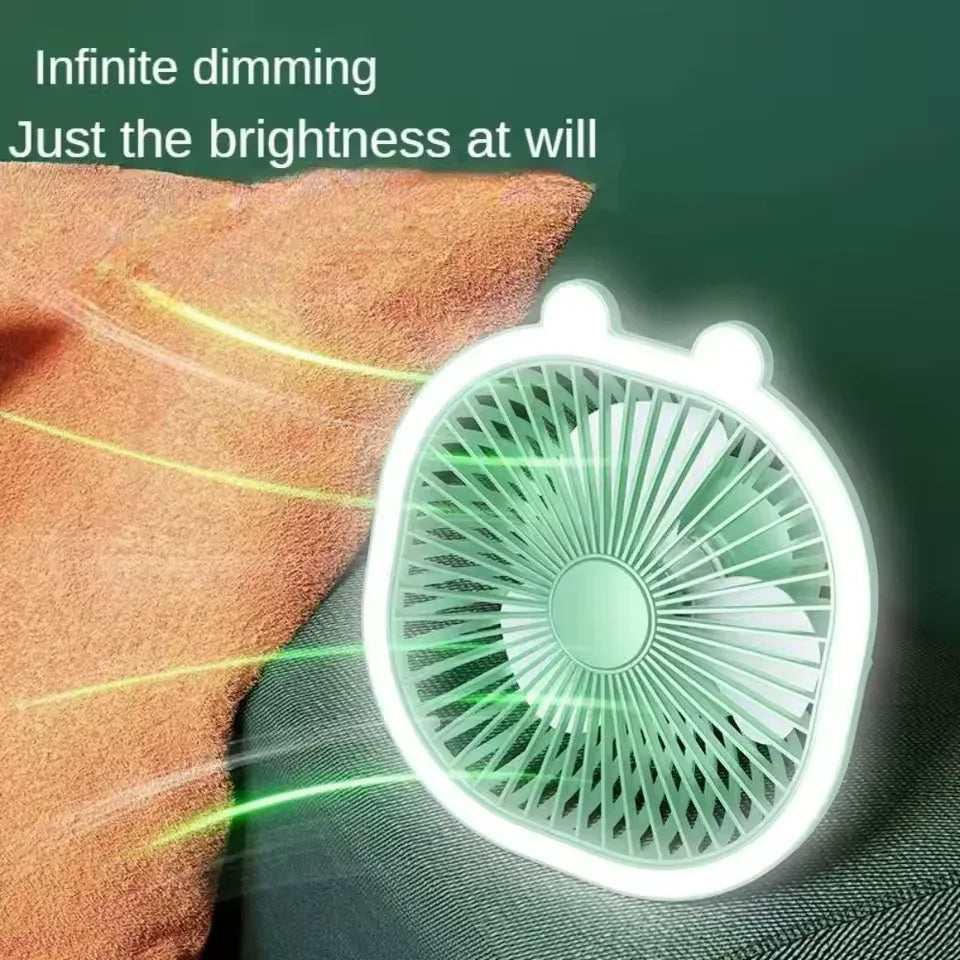 Electric Cooling Fan with Night Light - Desktop Lamp Fan