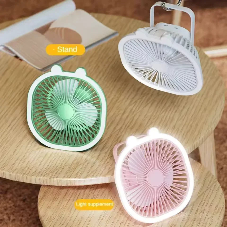 Electric Cooling Fan with Night Light - Desktop Lamp Fan