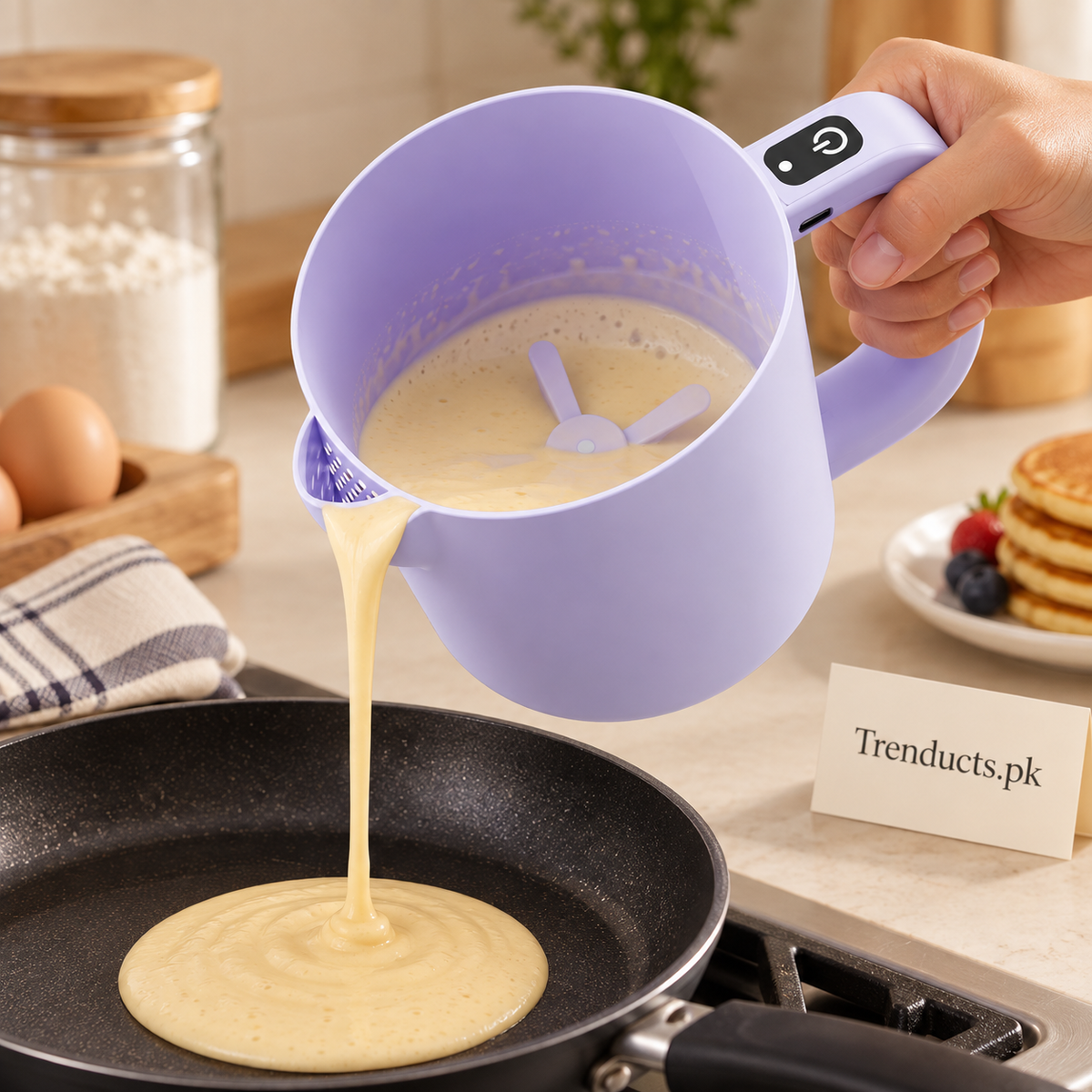 Electric Milk Frother, Mixer & Blender Cup with Built-In Whisk – Foam Maker for Coffee & Drinks