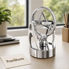 Silver Gyroscopic Orbital Desk Sculpture
