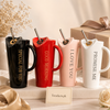 Heart Rim Ceramic Phrase Mug with Straw (each)