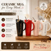 Heart Rim Ceramic Phrase Mug with Straw (each)