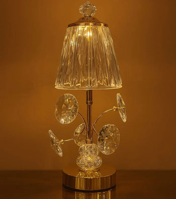 Rechargeable Bedside Lamp with Elegant Crystal Design - Clarify.pk