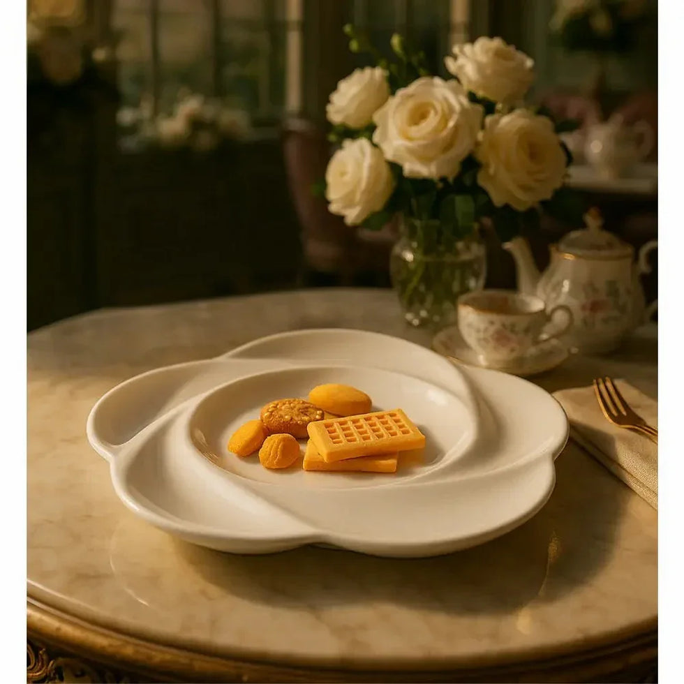 Elegant White Dessert Tray - Stylish & Durable