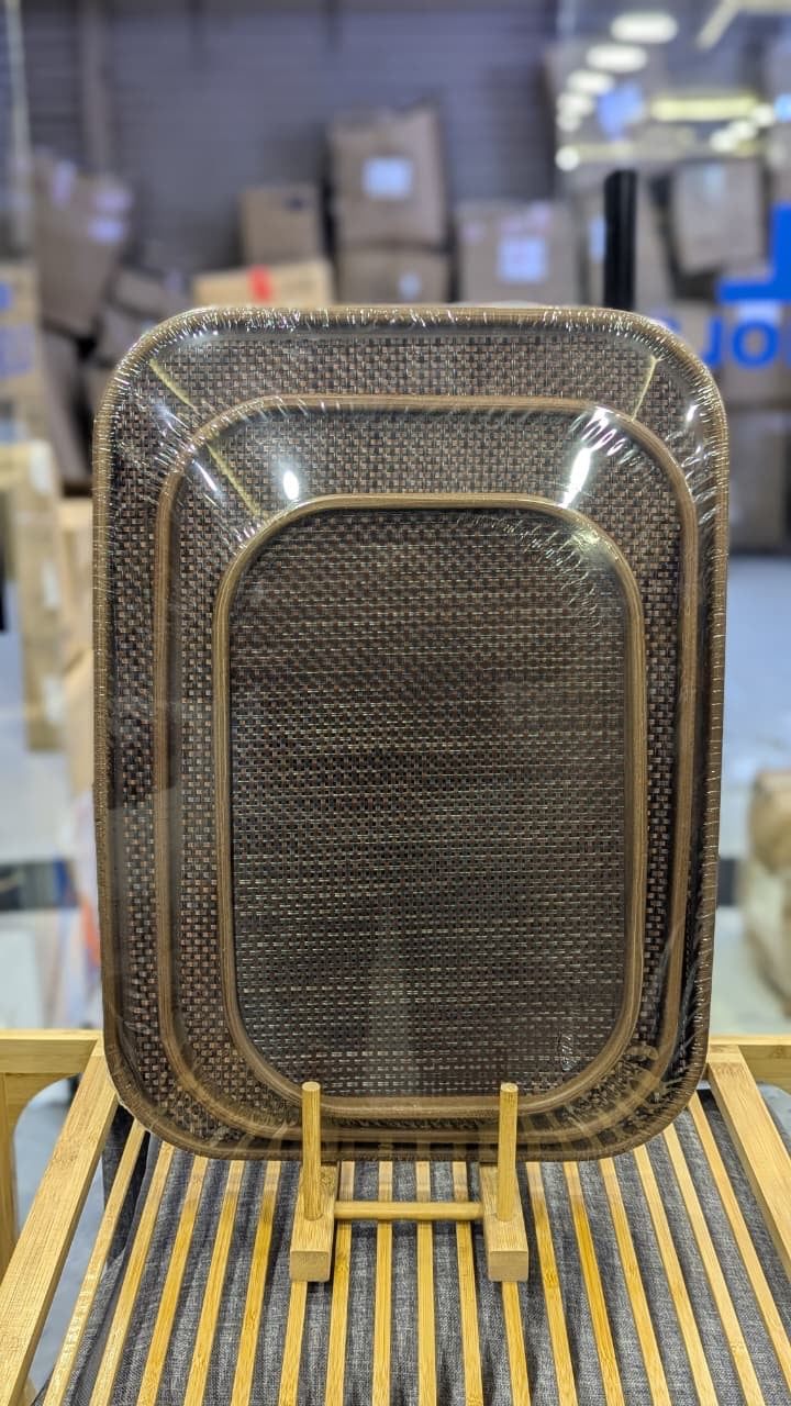 Espresso Micro-Weave 3-Piece Serving Tray Set