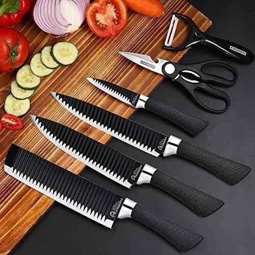 6-Piece Kitchen Knife Set with Peeler - Clarify.pk