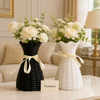 Woven-Texture Bow-Neck Decorative Flower Vase