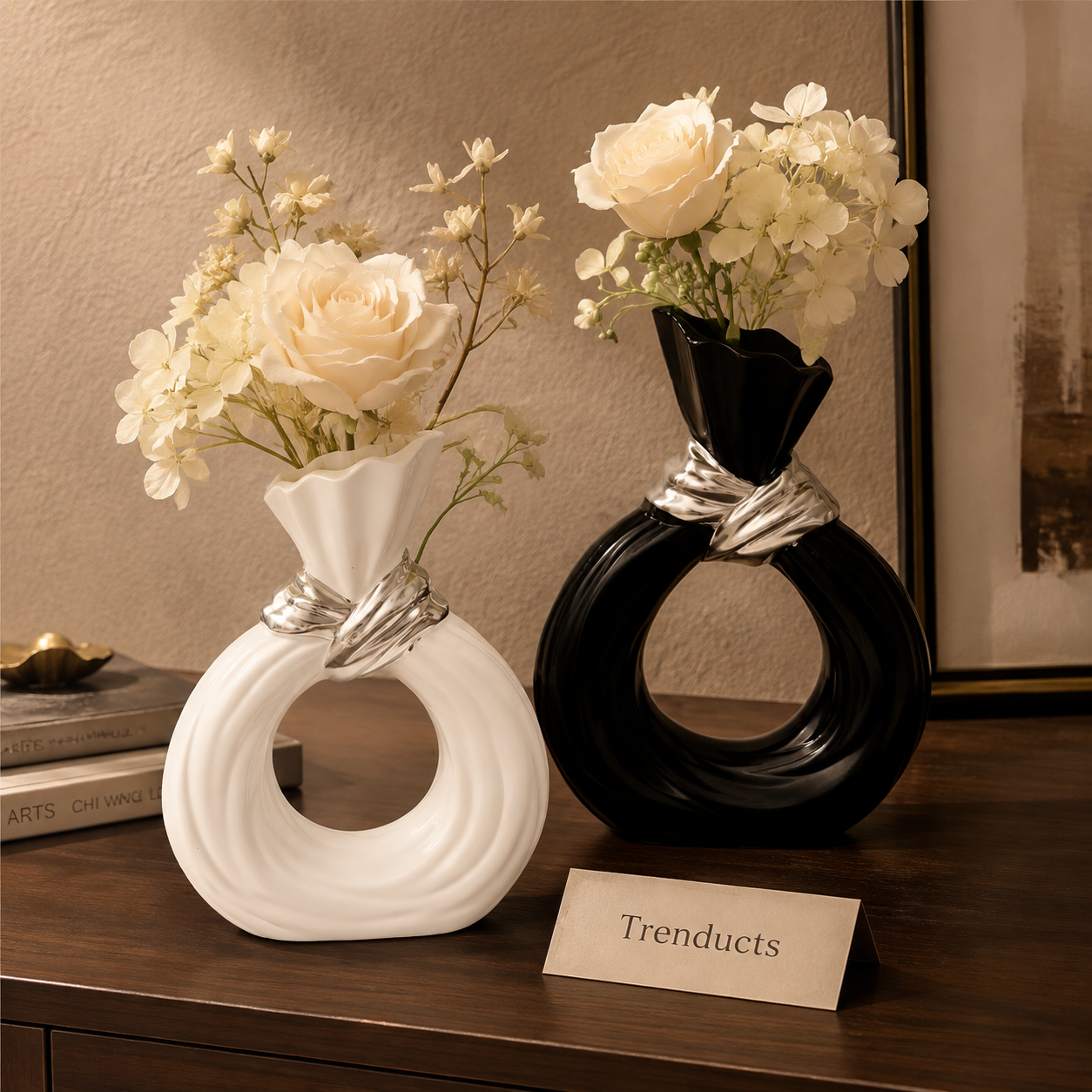 Ribbon-Knot Ring Decorative Flower Vase