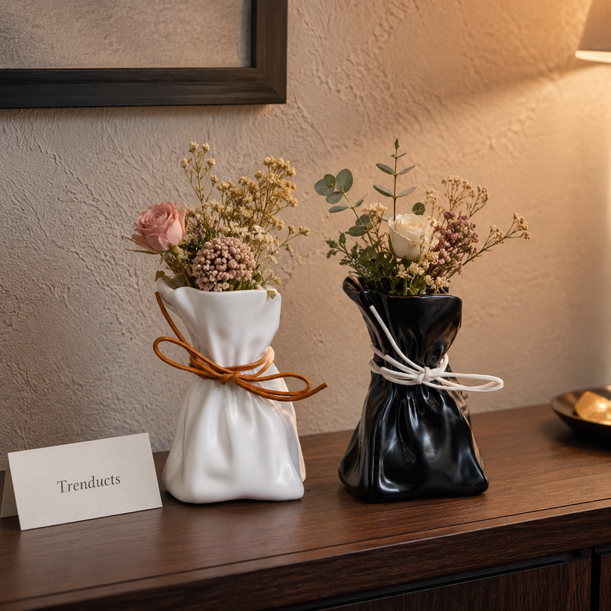 Bow-Tie Sack-Shape Decorative Flower Vase