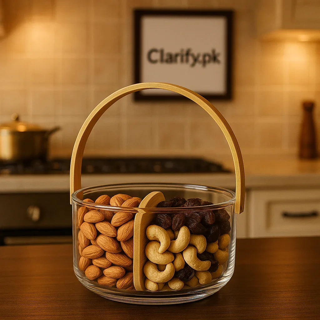 Clear Dry Fruit & Chocolate Divider Dish - Clarify.pk