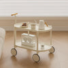 Luxury Oval Serving Trolley with Wheels – 2 Tier Coffee Cart - Clarify.pk