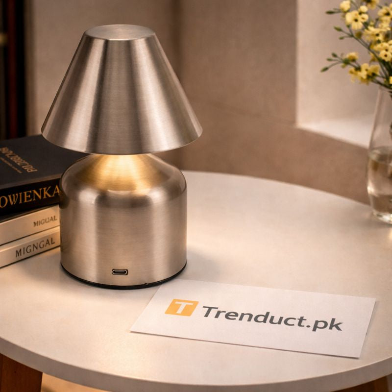 Mini Metal Desk Lamp – USB Rechargeable Ambient Table Light