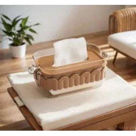 Premium Brown Luxury Tissue Box – Crystal Knob Edition - Clarify.pk