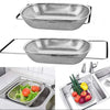 Stainless Steel Oval Colander with Fine Mesh & Expandable Handles