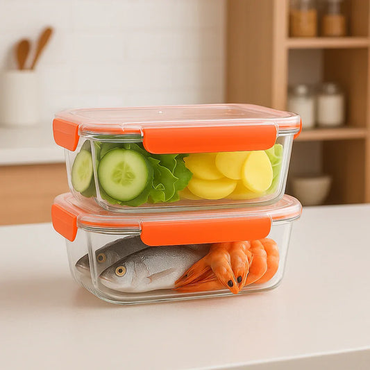 Borosilicate Rectangular Glass Bowl – Pack of 2 - Clarify.pk