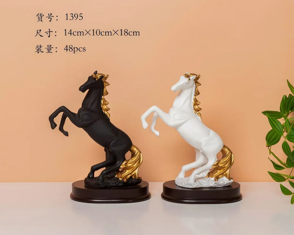 Golden Mane Rearing Horse Showpiece – Luxury Décor - Clarify.pk