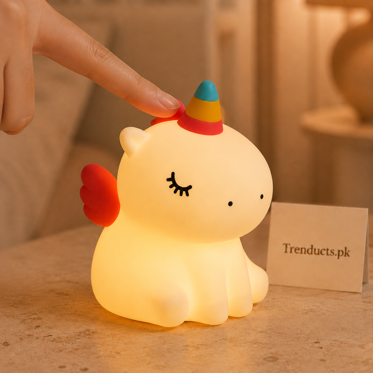 Unicorn LED Night Light – Multicolour Silicone Touch Lamp