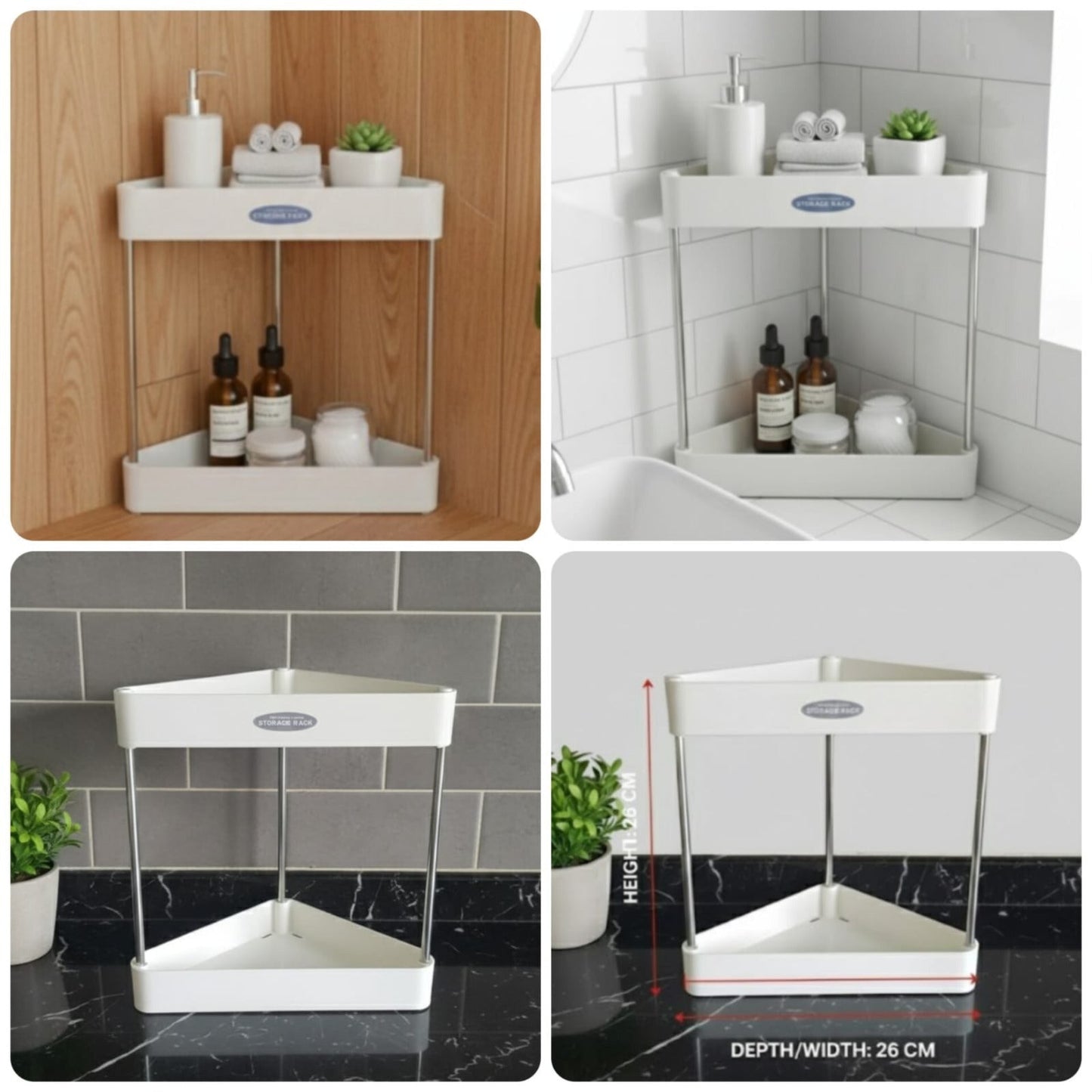 Plastic Bathroom Corner Rack – Multi Layer Storage Organizer KT