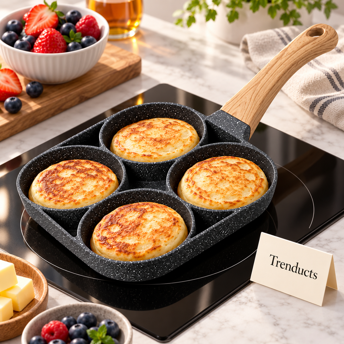 Non-Stick Portion Frying Pan for Eggs & Pancakes