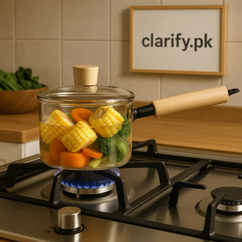 Non-Stick Marble Coated Sauce Pan with Lid - Clarify.pk