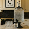 3L Glass Beverage Dispenser with 6 Glasses – Floral Design - Clarify.pk