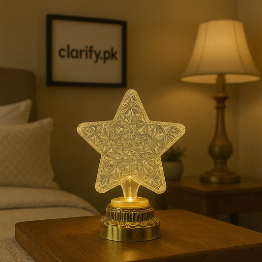 Crystal Star LED Night Light – Decorative Small Lamp - Clarify.pk