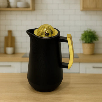 Luxury Black & Gold Insulated Thermos – 1 Liter - Clarify.pk