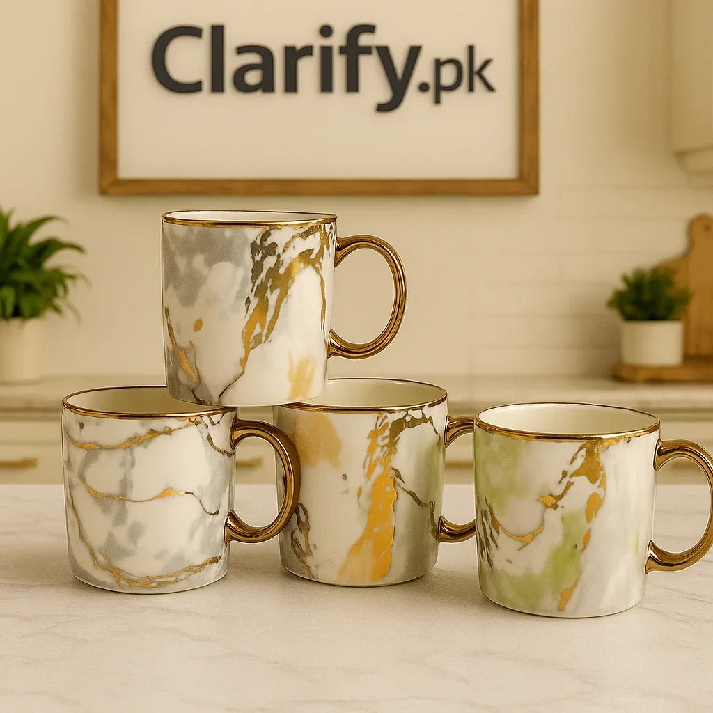 Modern Marble Pattern Mug – Luxury Ceramic Coffee Cup (Each) - Clarify.pk