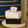 Tissue Box with Wooden Lid – Modern Plastic Tissue Holder - Clarify.pk