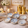 Premium 6 Pcs Blue Pattern Ceramic Serving Bowls - Japanese Style - Trenducts.pk