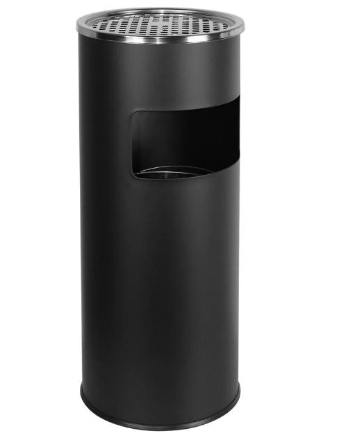 Stainless Steel Ash Bin – Matte Black Executive Waste Solution
