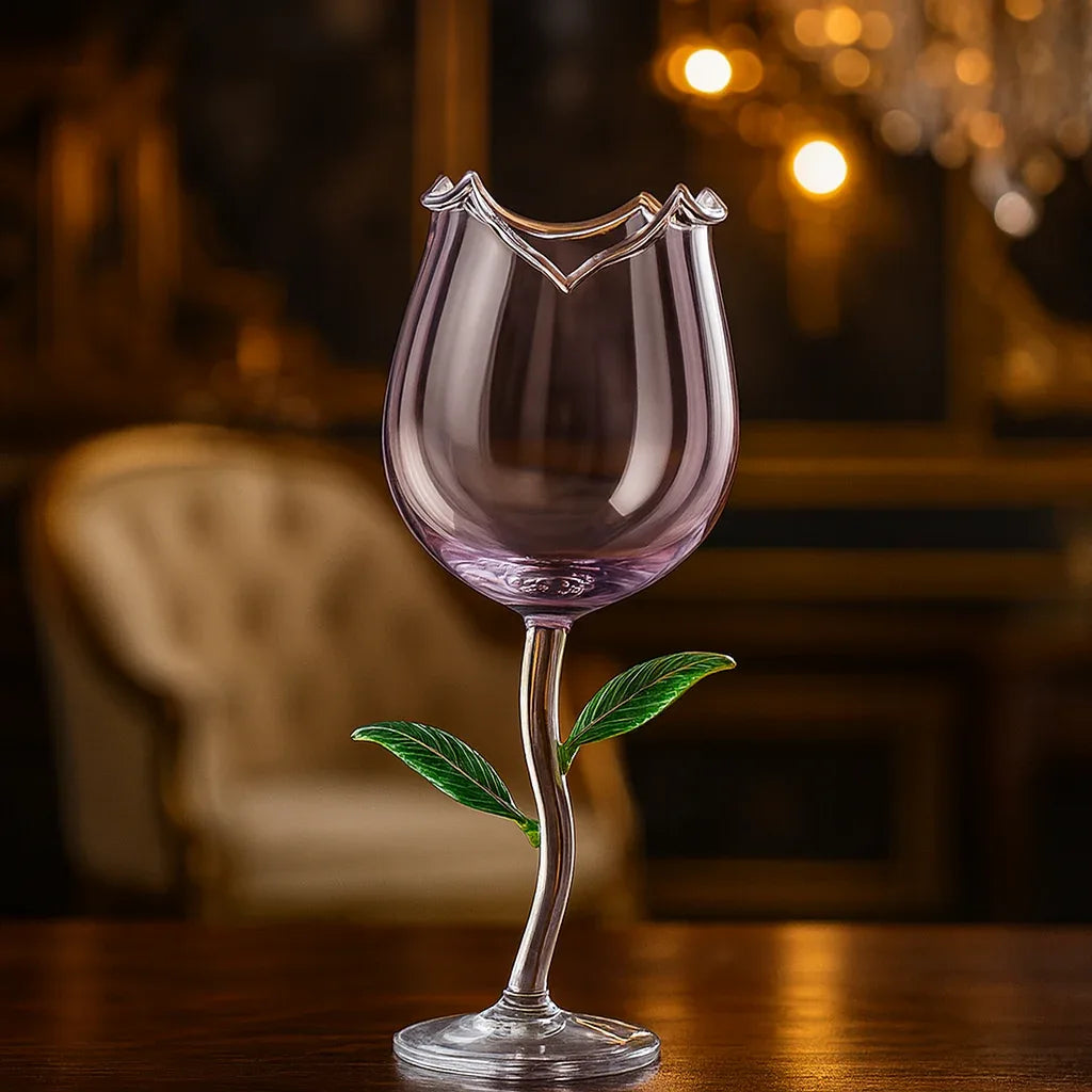 Romantic Rose Flower Juice Glass – Elegant Cocktail & Champagne Cup - Clarify.pk