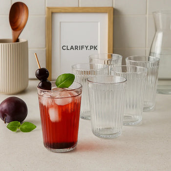 Glint Glass Set of 6 – Elegant Drinking Glasses - Clarify.pk