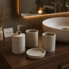 4-Piece Fibre Bathroom Set – Horizontal Grooved