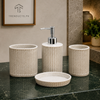 4-Piece Fibre Bathroom Set – Vertical Ribbed