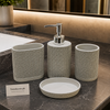 4-Piece Fibre Bathroom Set – Woven Texture