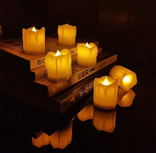 Set of 3 Flameless LED Tea Lights Set - Safe & Realistic Glow - Clarify.pk