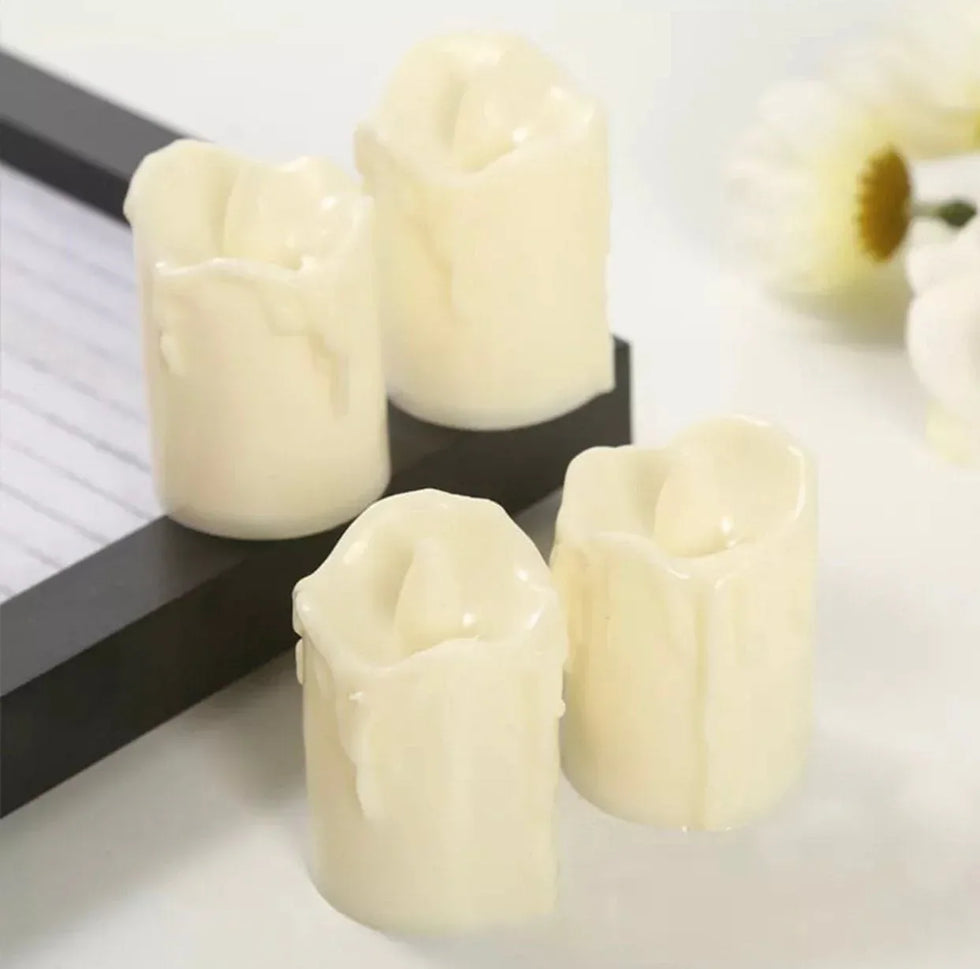 Set of 3 Flameless LED Tea Lights Set - Safe & Realistic Glow - Clarify.pk