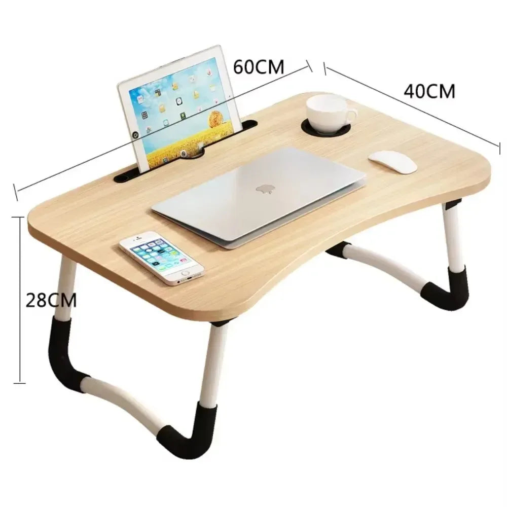 Foldable Laptop Desk with Cup Holder & Phone Stand - Clarify.pk