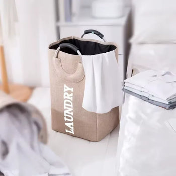 Foldable Laundry Hamper with Handles - Durable Storage Basket - Clarify.pk